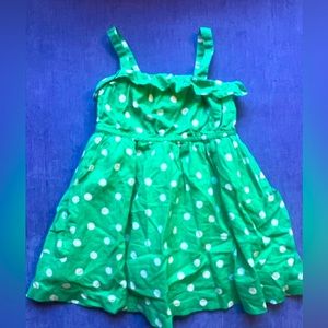 Mini Boden, Green Polkadot Summer dress, Girls 2-3T